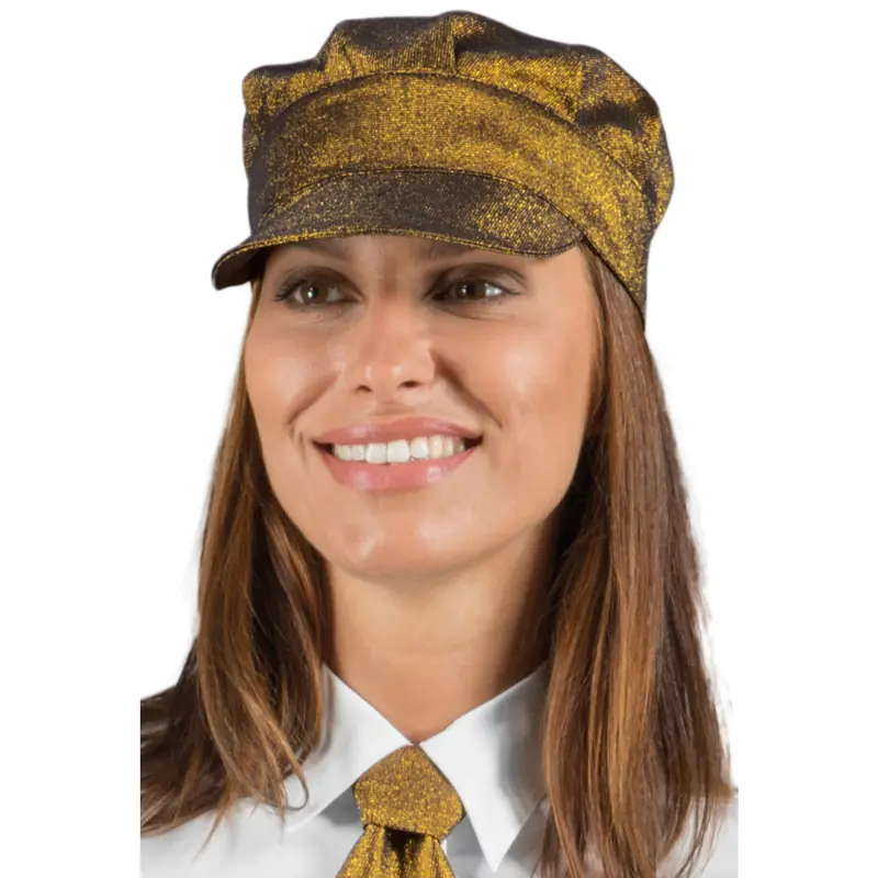 Gorra Isacco Sam 072144 1 Gorra Isacco Sam 072144, Lurex gold, vista con modelo