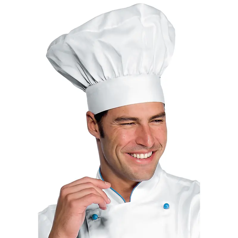 Gorro de chef Isacco 075000 1 Gorro de chef Isacco 075000, color Blanco, vista con modelo