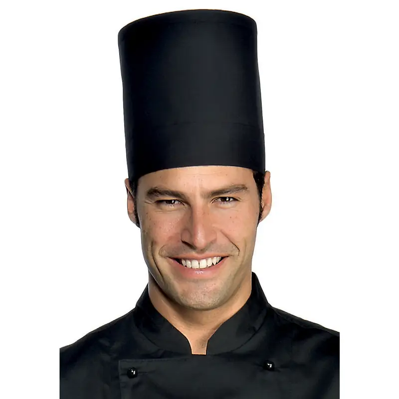 Gorro de chef Isacco Elite 075000K 1 Gorro de chef Isacco Elite 075000K, color Negro, vista con modelo