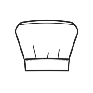 Gorro de chef Isacco 075010, color Blanco/Tricolor, esquema lateral
