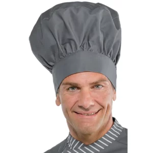 Gorro de chef Isacco 075012, color Gris, vista con modelo