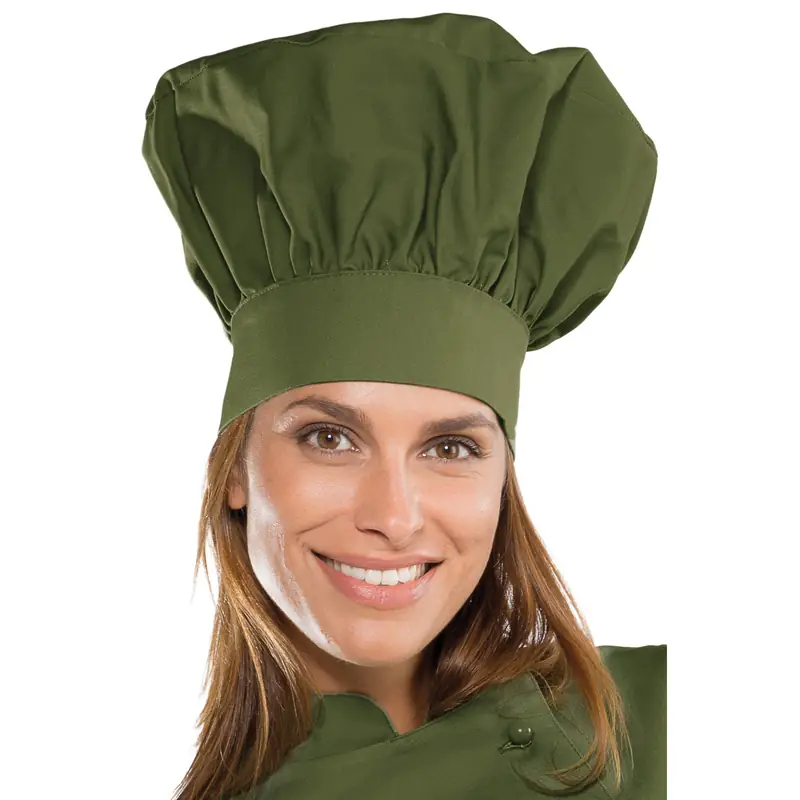 Gorro de chef Isacco 075034 1 Gorro de chef Isacco 075034, color Militare, vista con modelo