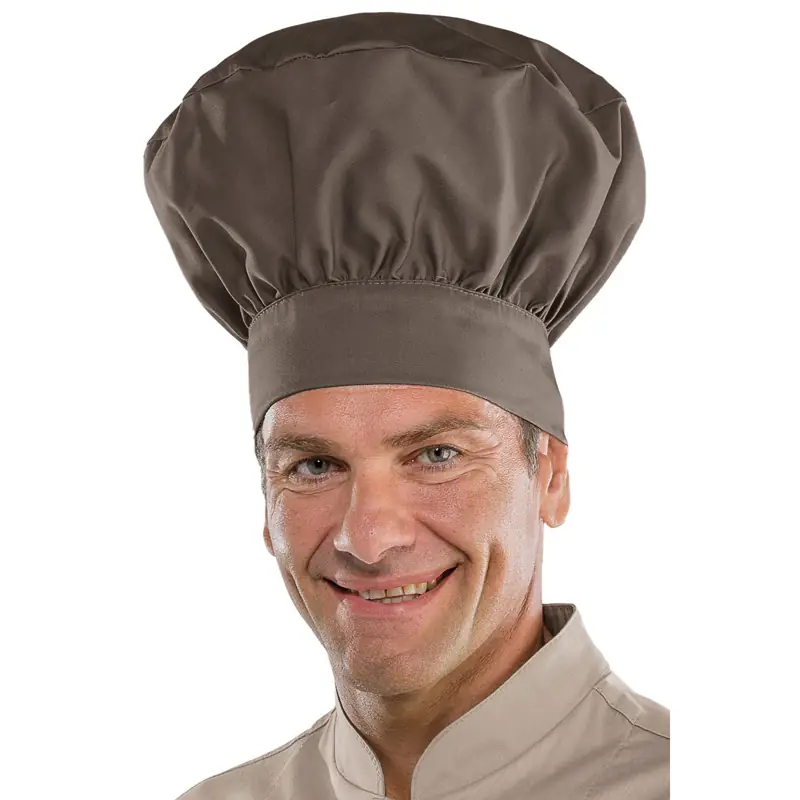 Gorro de chef Isacco 075036 1 Gorro de chef Isacco 075036, color Fango, vista con modelo