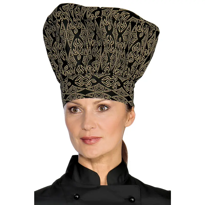 Gorro de chef Isacco 075092 2 Gorro de chef Isacco 075092, color Maori 92, vista alternativa con modelo