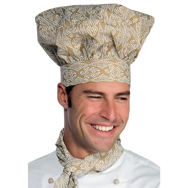 Gorro de chef Isacco 075095 1 Gorro de chef Isacco 075095, color Maori 95, vista con modelo