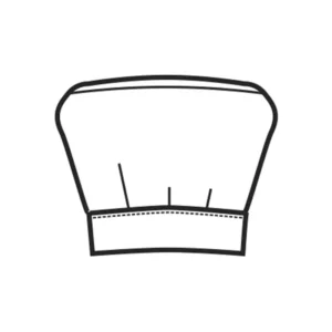 Gorro de chef Isacco 075260, color Fucsia/Rosa, esquema frontal