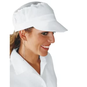 Gorra Charly Isacco 077000, color Blanco, vista con modelo