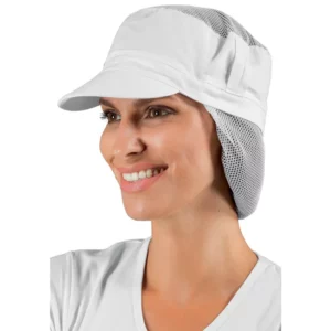 Gorra Charly Isacco 077000R, color Blanco, vista con modelo