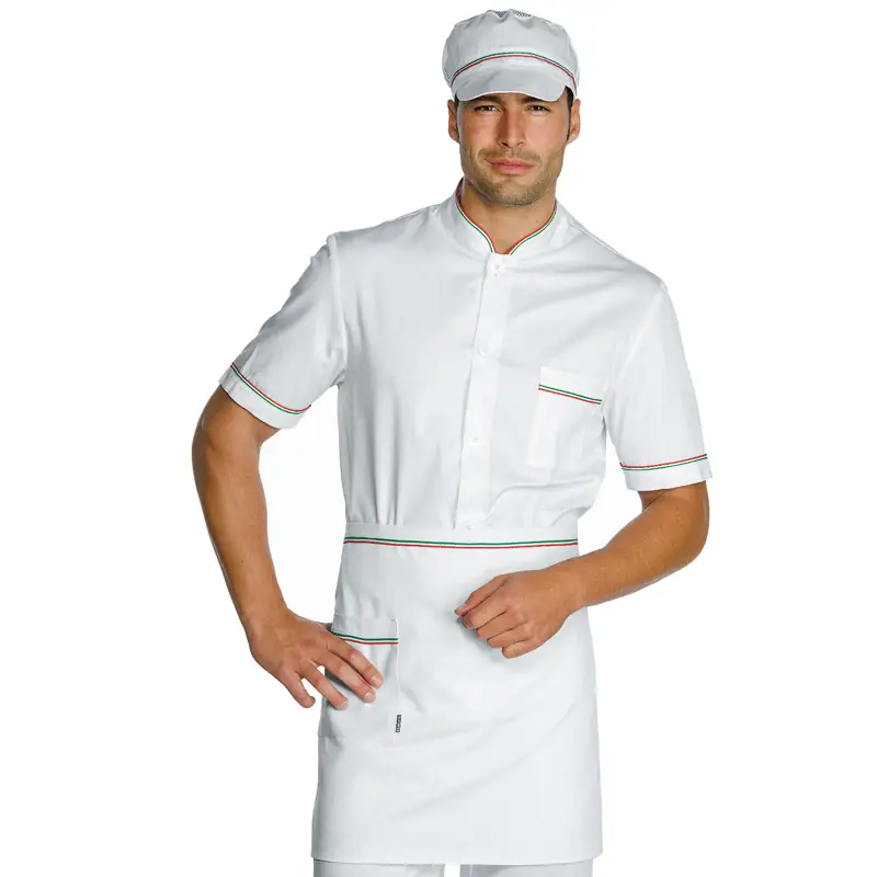 Gorra Isacco Charly 077010 2 Gorra Charly Isacco 077010, color Blanco/Tricolor, vista amplia con modelo