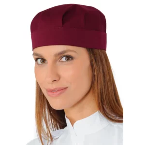 Gorro Bob Isacco 078303, color Burdeos, vista con modelo