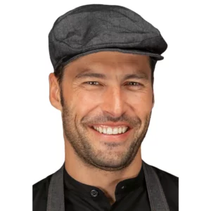Gorra Coppola Isacco 080041, color Black jeans, vista con modelo