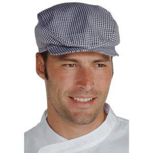 Gorra Coppola Isacco 080049, color Blanco/Negro, vista con modelo