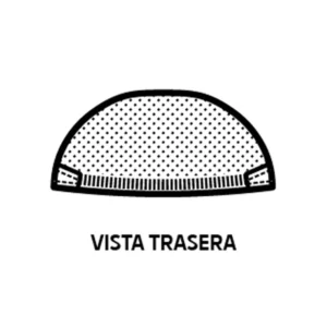 Cofia Isacco 081000, color Blanco, esquema posterior