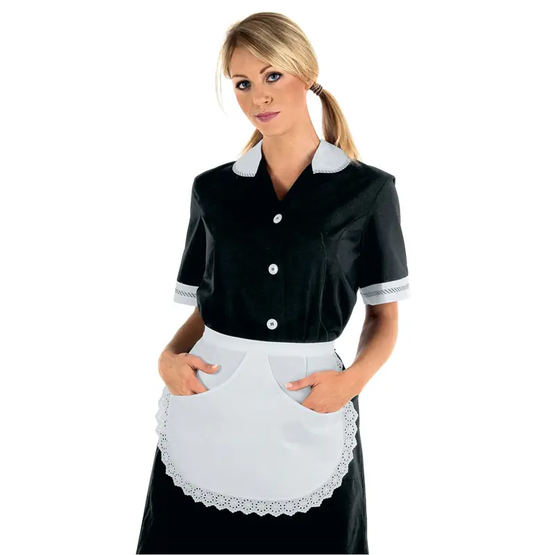 Delantal Isacco Servicio 083000 1 Delantal Isacco Servicio 083000, Blanco, vista con modelo