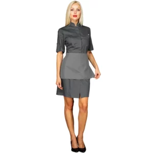 Delantal Isacco Kiev 084112, Gris, segunda vista con modelo