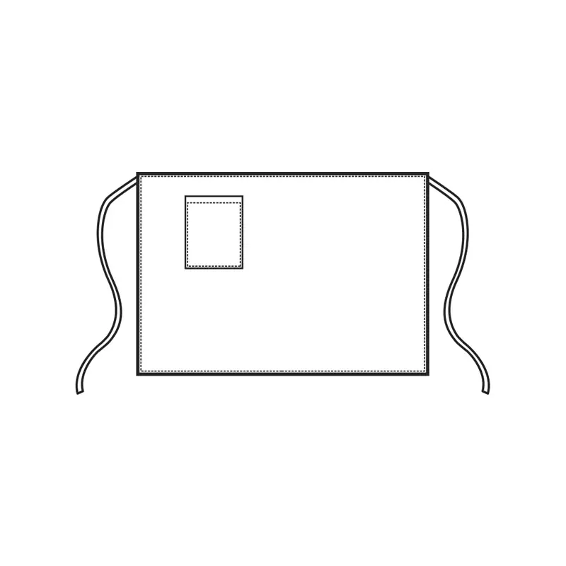 Delantal Isacco Dakar 085141 2 Delantal de cintura Isacco Dakar 085141, color Black jeans, esquema frontal con cintas