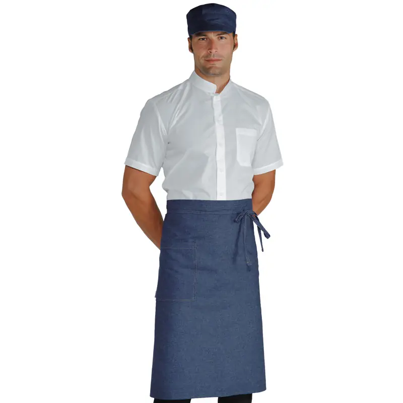 Delantal Isacco Dakar 085177 1 Delantal de cintura Isacco Dakar 085177, color Jeans, vista frontal con modelo