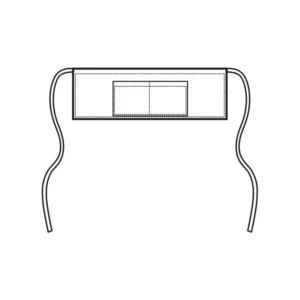 Delantal de cintura Isacco Livingston 085201, color Negro, esquema frontal con cintas