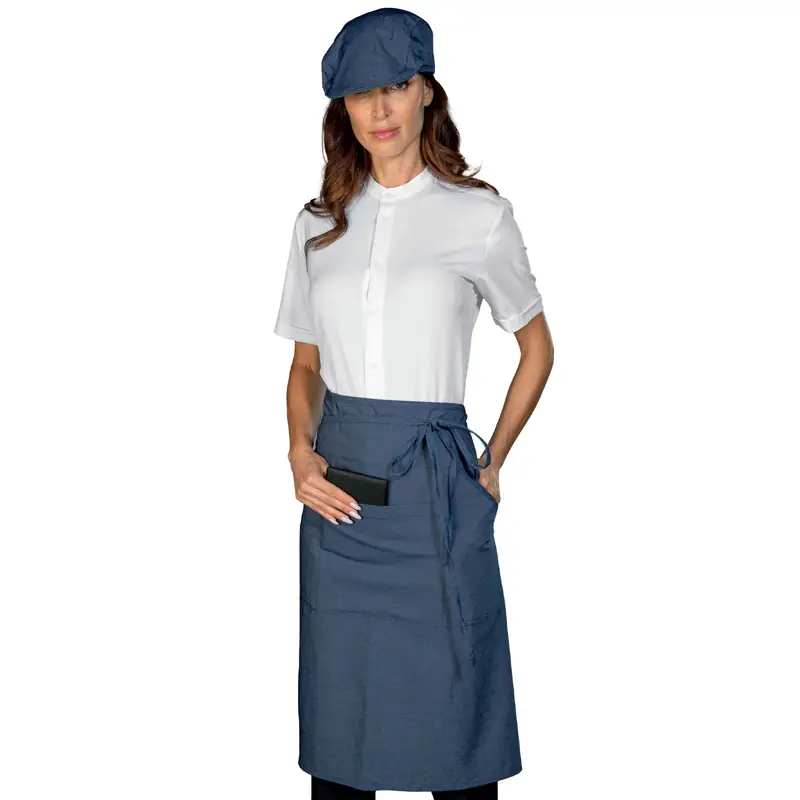 Delantal Isacco Eldorado 085377 1 Delantal de cintura Isacco Eldorado 085377, color Jeans, vista frontal con modelo