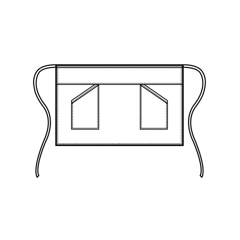 Delantal Isacco Ballantyne 085502 2 Delantal de cintura Isacco Ballantyne 085502, color Marino, esquema frontal con cintas