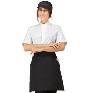 Delantal de cintura Isacco Ballantyne 085601, color Negro, vista frontal con modelo