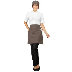 Delantal de cintura Isacco Ballantyne 085636, color Fango, segunda vista frontal con modelo