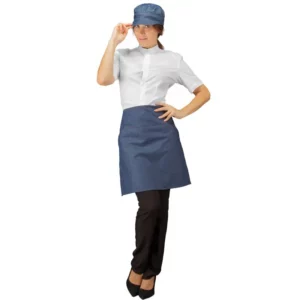 Delantal de cintura Isacco Ballantyne 085677, color Jeans, segunda vista frontal con modelo