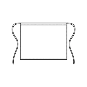 Delantal de cintura Isacco 086000, color Blanco, esquema frontal con cintas