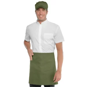 Delantal de cintura Isacco 086034, color Militare, vista frontal con modelo