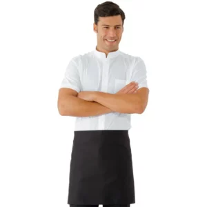 Delantal de cintura Isacco 086201, color Negro, vista frontal con modelo