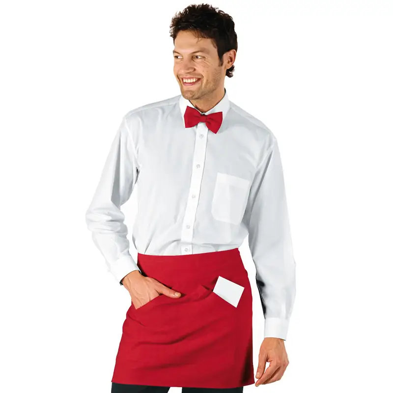 Delantal Isacco Orleans 086607 1 Delantal de cintura Isacco Orleans 086607, color Rojo, vista frontal con modelo