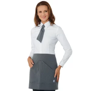 Delantal de cintura Isacco Orleans 086608, color Gessato, vista frontal con modelo