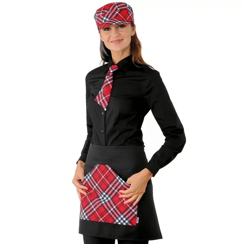 Delantal Isacco Orleans 086668 1 Delantal de cintura Isacco Orleans 086668, color Tartan 407, vista frontal con modelo