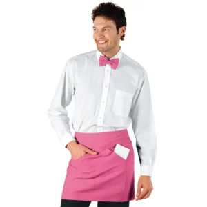 Delantal de cintura Isacco Orleans 086686, color Fucsia, vista frontal con modelo
