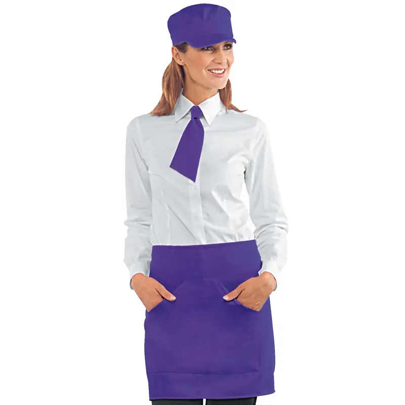 Delantal Isacco Orleans 086688 1 Delantal de cintura Isacco Orleans 086688, color Viola, vista frontal con modelo