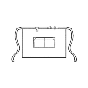 Delantal de cintura Isacco Michigan 086841, color Black jeans, esquema frontal con cintas
