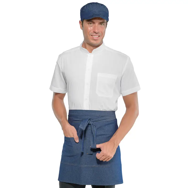 Delantal Isacco Creta 086877 1 Delantal de cintura Isacco Creta 086877, color Jeans, vista frontal con modelo