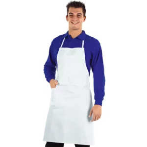 Delantal con peto Isacco 087000, Blanco, vista con modelo