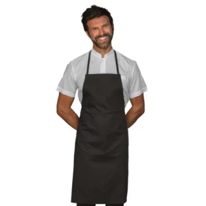 Delantal con peto Isacco 087001S, Negro, vista con modelo