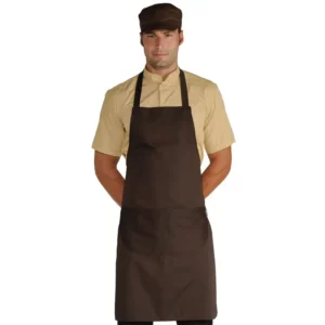 Delantal con peto Isacco 087017, Cacao, vista con modelo