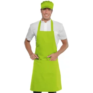 Delantal con peto Isacco 087026, Mela, vista con modelo