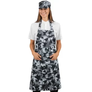 Delantal con peto Isacco 087175, Mimetico 01, vista con modelo