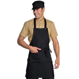 Delantal con peto Isacco Martinica 087201, Negro, vista con modelo