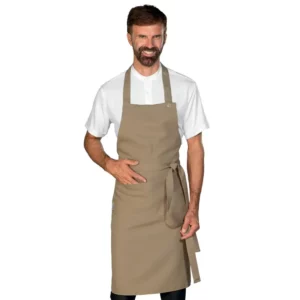 Delantal con peto Isacco Mistral 087295, Corda, vista con modelo