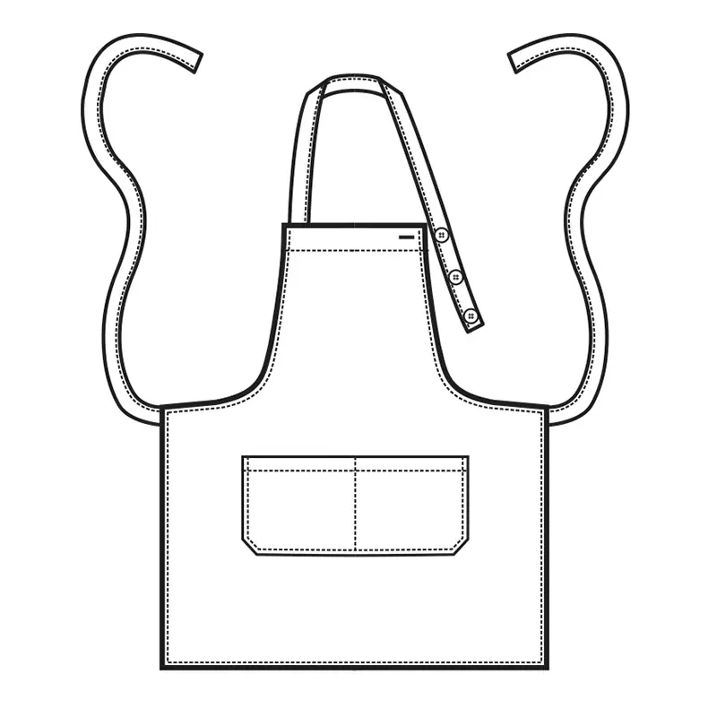 Delantal con peto Isacco Rodi 087416 2 Delantal con peto Isacco Rodi 087416, Strong 16, esquema de vista frontal