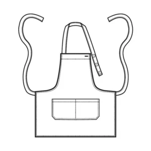 Delantal con peto Isacco Rodi Short 087416S, Strong 16, esquema de vista frontal