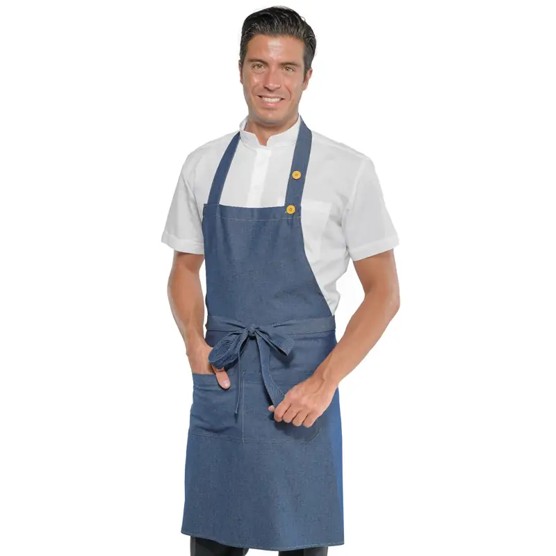 Delantal con peto Isacco Rodi 087477 1 Delantal con peto Isacco Rodi 087477, Jeans, vista con modelo