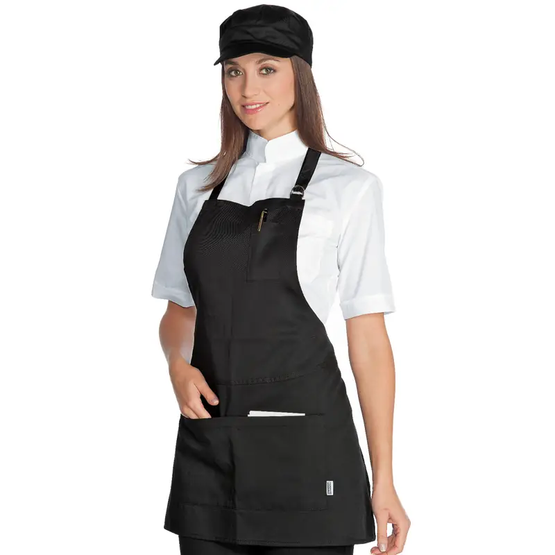 Delantal Isacco Piccadilly 087501 1 Delantal Isacco Piccadilly 087501, Negro, vista con modelo