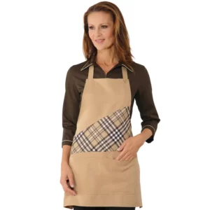 Delantal con peto Isacco Lollipop 087761, Biscotto/Tartan 415, vista con modelo
