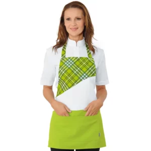 Delantal con peto Isacco Lollipop 087766, Tartan 426, vista con modelo